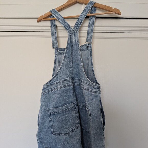 Aerie Denim Shortalls, Light Blue, xs - Picture 3 of 9